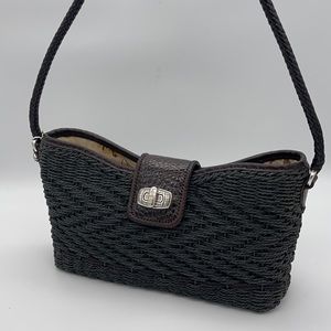 Brighton Wendy Woven Straw and Leather Trim HandBag